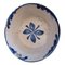 Glazed Ceramic Hanging Dish with Blue Flower, Early 20th Century 1