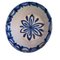 Plato antiguo de cerámica esmaltada con flor central, España, siglo XIX, Imagen 1