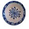 Antique Glazed Ceramic Dish with Central Flower, Spain, 19th Century 2