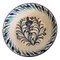 Antique Green and Blue Glazed Ceramic Dish with Large Central Foliage, Spain, 19th Century, Image 1