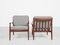 Mid-Century Danish Easy Chairs in Teak attributed to Svend Aage Eriksen for Glostrup, 1960s, Set of 2 3