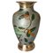 20th Century Art Deco Cloisoné Vase with Colored Flowers Pattern, France, 1940s 1