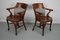 Edwardian English Oak Spindle Back Captains Office Desk Chairs, Set of 2 17