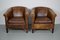 Dutch Cognac Leather Club Chairs, Set of 2 3