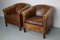 Dutch Cognac Leather Club Chairs, Set of 2 2
