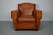 Vintage French Moustache Back Cognac-Colored Leather Club Chair 2