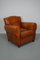 Vintage French Moustache Back Cognac-Colored Leather Club Chair 11