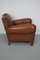 Fauteuil Club Vintage en Cuir Cognac à Dossier Moustache, France, 1940s 11