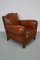 Vintage French Moustache Back Cognac-Colored Leather Club Chair, 1940s, Image 7