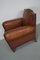 Vintage French Moustache Back Cognac-Colored Leather Club Chair, 1940s 18