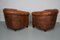 Vintage Dutch Cognac Colored Leather Club Chairs, Set of 2 15