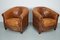 Vintage Dutch Cognac Colored Leather Club Chairs, Set of 2 7