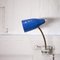 Mid-Century Blue Gooseneck Clip Adjustable Wall Lamp, 1960s 2