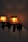Wall Lamps in Stained Pine & Faux Leather Shades, Denmark, 1950s, Set of 2, Image 10