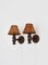 Wall Lamps in Stained Pine & Faux Leather Shades, Denmark, 1950s, Set of 2 4