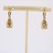 French Diamond 2-Golds Geometrical Dangle Earrings, 1940s, Set of 2 6