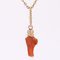 20th Century French Coral 18 Karat Yellow Gold Pendant, 1890s 5