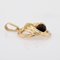 French Diamonds Coral Ebony 18 Karat Yellow Gold Pendant, 1980s, Image 3