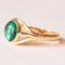 18k Yellow Gold with Green Glass Paste Ring, 1940s 4