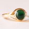 18k Yellow Gold with Green Glass Paste Ring, 1940s 7