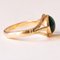 18k Yellow Gold with Green Glass Paste Ring, 1940s 6