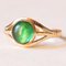 18k Yellow Gold with Green Glass Paste Ring, 1940s 1