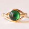 18k Yellow Gold with Green Glass Paste Ring, 1940s 3