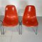 Vintage DSS Side Chairs in Coral Orange from Eames Herman Miller, 1960s, Set of 4 2