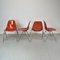 Vintage DSS Side Chairs in Coral Orange from Eames Herman Miller, 1960s, Set of 4 5