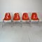 Vintage DSS Side Chairs in Coral Orange from Eames Herman Miller, 1960s, Set of 4 1