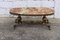 Vintage French Coffee Table in Onyx Marble and Brass, 1970s, Image 1