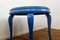 Blauer Mid-Century Couchtisch mit Marmorplatte, 1960er 2