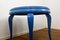 Tavolino da caffè Mid-Century blu con ripiano in marmo, anni '60, Immagine 2