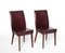 Bordeaux Leather Dining Chairs attributed to Anonima Castelli, Italy, 1950s, Set of 2, Image 2