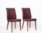 Bordeaux Leather Dining Chairs attributed to Anonima Castelli, Italy, 1950s, Set of 2 3