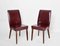 Bordeaux Leather Dining Chairs attributed to Anonima Castelli, Italy, 1950s, Set of 2 15