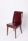 Bordeaux Leather Dining Chairs attributed to Anonima Castelli, Italy, 1950s, Set of 2 4