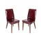 Bordeaux Leather Dining Chairs attributed to Anonima Castelli, Italy, 1950s, Set of 2 8
