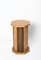Pedestal octogonal de madera nudosa y latón de Tommaso Barbi, Italia, años 70, Imagen 12