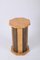 Octagonal Pedestal in Burl Wood and Brass by Tommaso Barbi, Italy, 1970s 4