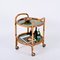 Chariot de Service Mid-Century en Bambou, Rotin et Formica Vert, Italie, 1970s 18