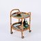 Mid-Century Serving Cart in Bamboo, Rattan and Green Formica, Italy, 1970s, Image 18