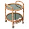 Mid-Century Serving Cart in Bamboo, Rattan and Green Formica, Italy, 1970s 1