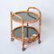 Mid-Century Serving Cart in Bamboo, Rattan and Green Formica, Italy, 1970s 11