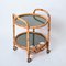 Mid-Century Serving Cart in Bamboo, Rattan and Green Formica, Italy, 1970s, Image 11