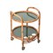 Mid-Century Serving Cart in Bamboo, Rattan and Green Formica, Italy, 1970s, Image 17
