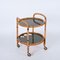 Mid-Century Serving Cart in Bamboo, Rattan and Green Formica, Italy, 1970s 5