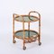 Mid-Century Serving Cart in Bamboo, Rattan and Green Formica, Italy, 1970s 12