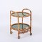 Mid-Century Serving Cart in Bamboo, Rattan and Green Formica, Italy, 1970s, Image 12