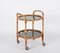 Mid-Century Serving Cart in Bamboo, Rattan and Green Formica, Italy, 1970s 3
